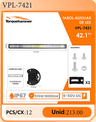 FAROL AUXILIAR DE LED 42.1" PCS/CX:12 Unid:213.00