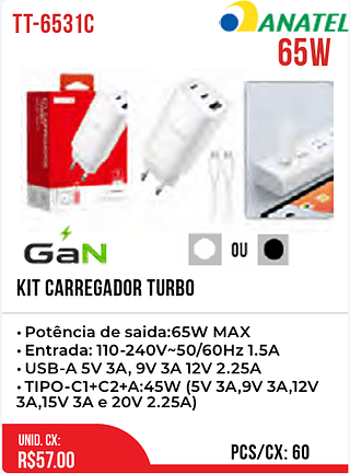 Kit Carregador Turbo 60pç=57$