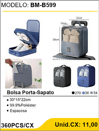 Bolsa Porta-Sapato 360PCS/CX Unid.CX: 11,00