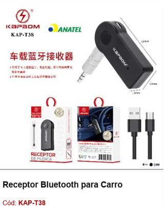 Receptor Bluetooth para Carro R$ 4,23 PCS/cx:500