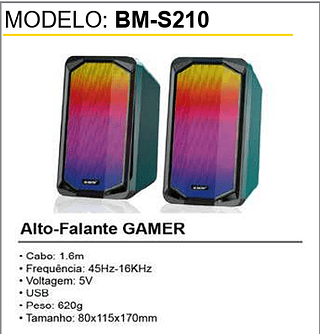 Alto-Falante GAMER 24PCS/CX Unid. CX:43,00