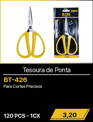 Tesoura de Ponta 120PCS R$3,20