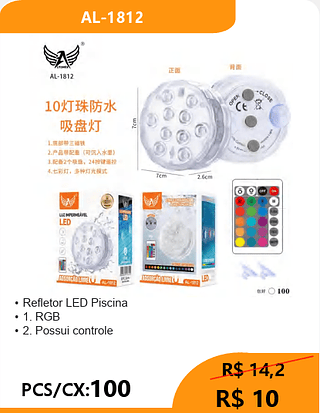 Refletor LED Piscina PCS/CX:100 R$ 10