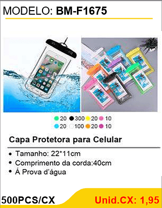 Capa Protetora para Celular 500PCS/CX Unid.CX: 1,95