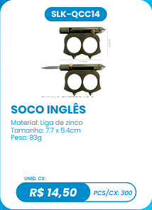 SOCO INGLÊS UNID. CX: R$ 14,50 PCS/CX: 300