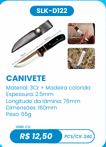 CANIVETE . CX: R$ 12,50 PCS/CX: 240