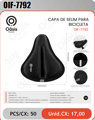 CAPA DE SELIM PARABICICLETA PCS/CX: 50 Unid.CX: 17,00