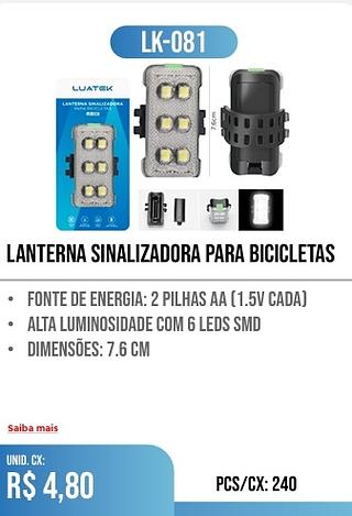LANTERNA SINALIZADORA PARA BICICLETAS 240PÇ=4,80$