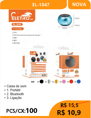 CAIXA DE SOM PCS/CX:100 R$ 10,9