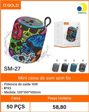 Mini caixa de som semfio Caixa 50 PCS Preco Unitario 58,80