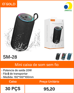 Mini caixa de som sem fio - Caixa 30 PCS Preco Unitario 95,20
