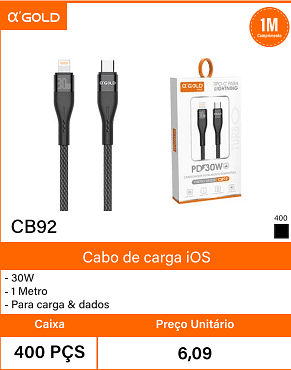 Cabo de carga Caixa 400 PCS Preco Unitario 6,09