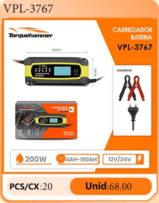 CARREGADOR BATERIA PCS/CX:20 Unid:68.00