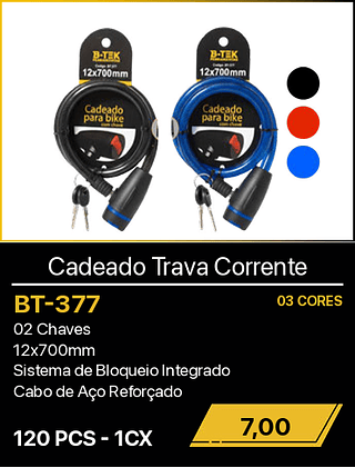 Cadeado Trava Corrente 120PCS R$7,00