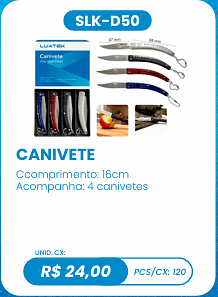 CANIVETE UNID. CX: R$ 24,00 PCS/CX: 120