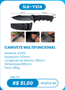 CANIVETE MULTIFUNCIONAL UNID. CX: R$ 51,00 PCS/CX: 60
