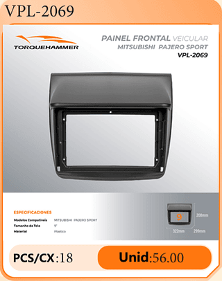 PAINEL FRONTAL VEICULAR MITSUBISHI PAJERO SPORT PCS/CX:18 Unid:56.00