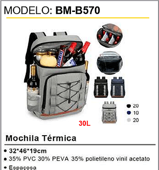 Mochila Térmica 50PCS/CX Unid.CX: 39,90