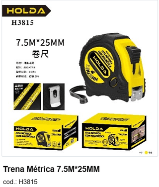 Trena Métrica 7.5M*25MM R$ 9,9 PC/CX:96