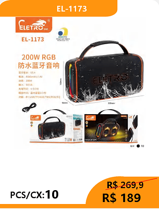 CAIXA DE SOM PCS/CX:10 R$189