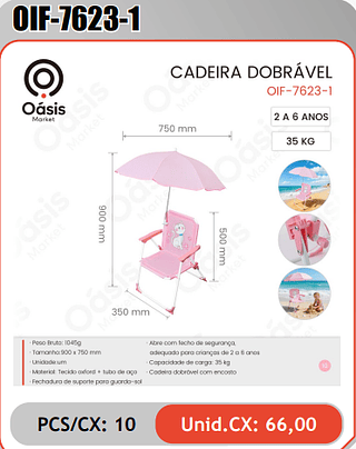 CADEIRA DOBRAVEL PCS/CX: 10 Unid.CX: 66,00