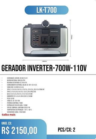 Gerador Inverter-700W-110v 2pç= 2150$
