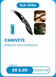 CANIVETE UNID. CX: R$ 6,80 PCS/CX: 240