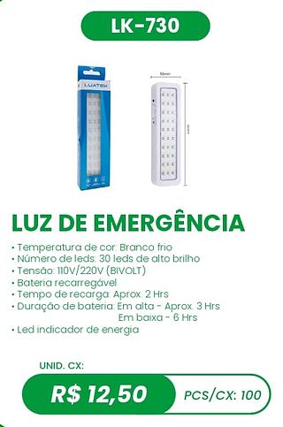 LUZ DE EMERGÊNCIA 100PÇ=12,5$