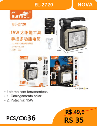Laterna Com Ferramenteas PCS/CX:36 R$ 35