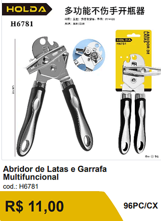 Multifuncional Abridor de Latas e Garrafa R$ 11,00-10%=9.90/ 96PC/CX