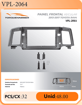 PAINEL FRONTAL VEICULAR 2013-2017 TOYOTA RAV4 PCS/CX:32 Unid:48.00