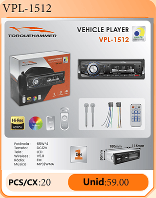 Rádio Veicular PCS/CX:20 Unid:59.00
