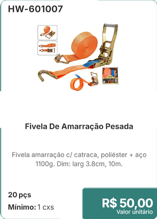 Fivela De Amarração Pesada 20 pçs R$ 50.00