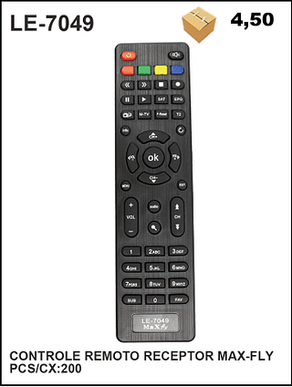 CONTROLE REMOTO RECEPTOR MAX-FLY 200pç=4,5$