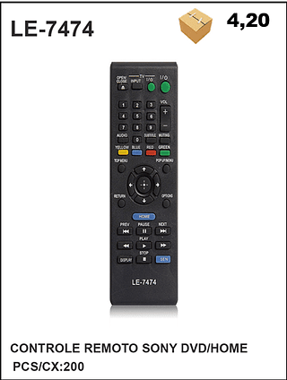CONTROLE REMOTO SONY DVD/HOME 200pç=4,2$