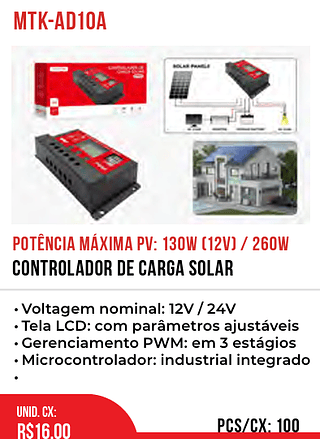 Controlador De Carga Solar 100pç=16$