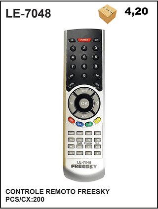 CONTROLE REMOTO FREESKY 200pç=4,2$