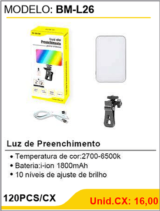 Luz de Preenchimento 120PCS/CX Unid.CX: 16,00