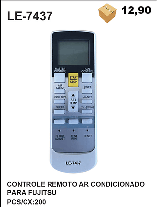 CONTROLE REMOTO AR CONDICIONADO PARA FUJITSU 200PÇ=12,9$
