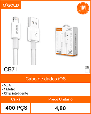 Cabo de dados iOS Caixa 400 PCS Preco Unitario 4,80
