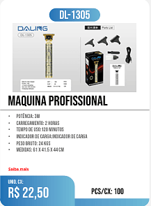 maquina profissional PCS/CX: 100 UNID. CX: r$ 22,50