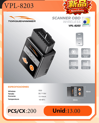 SCANNER OBD WIRELESS PCS/CX:200 Unid:13.00