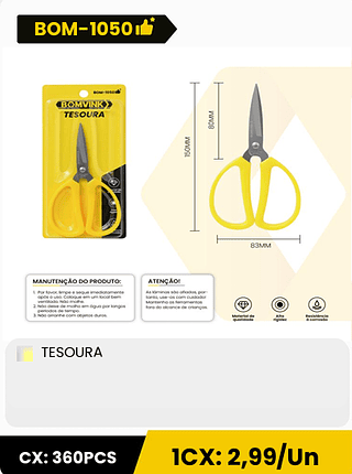 TESOURA CX: 360PCS ICX: 2,99/Un