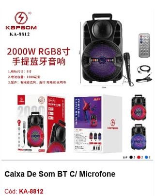 Caixa De Som BT C/ Microfone R$180 PCS/CX:6