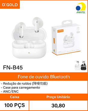 Fone de ouvido Bluetooth Caixa 100 PCS Preco Unitario 30,80