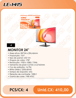 MONITOR 24" 4PÇ=410$