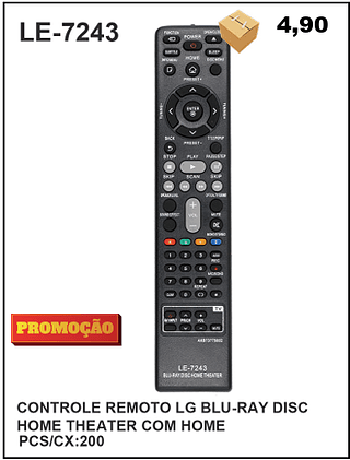 CONTROLE REMOTO LG BLU-RAY DISC HOME THEATER COM HOME 200PÇ=4,9$