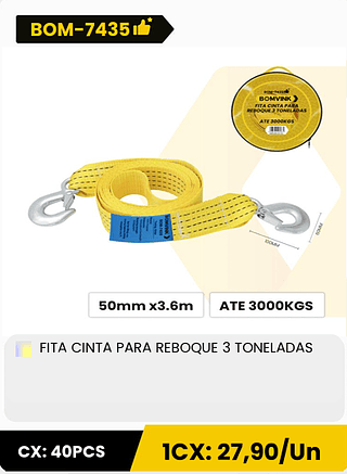 FITA CINTA PARA REBOQUE 3 TONELADAS CX: 40PCS 1CX: 27,90/Un