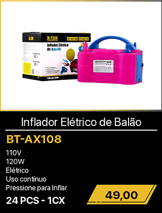 Inflador Elétrico de Balão 24PCS R$49,00