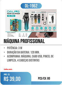 máquina profissional PCS/CX: 80 UNID. CX: r$ 39,00